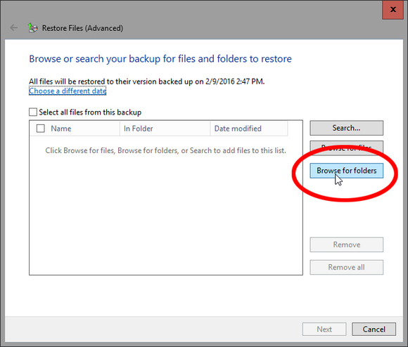 Restore a Windows 7 backup in Windows 10 - photo 04